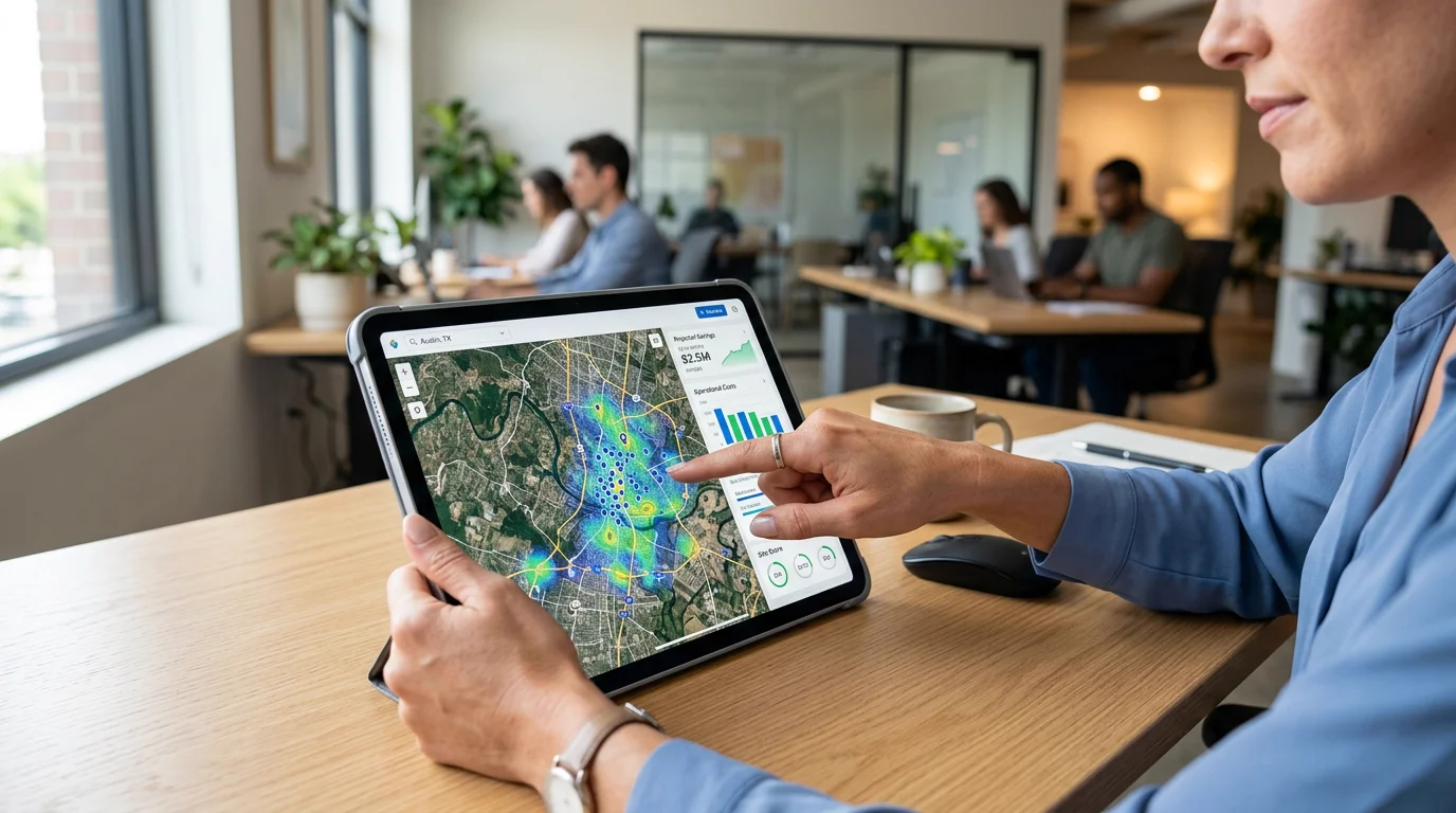 Step-by-step workflow for using an AI site selection tool to research a new business location